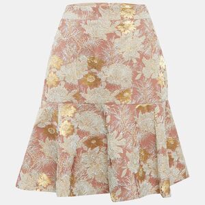 N&ordm;21 Beige Floral Jacquard Flared Mini Skirt M